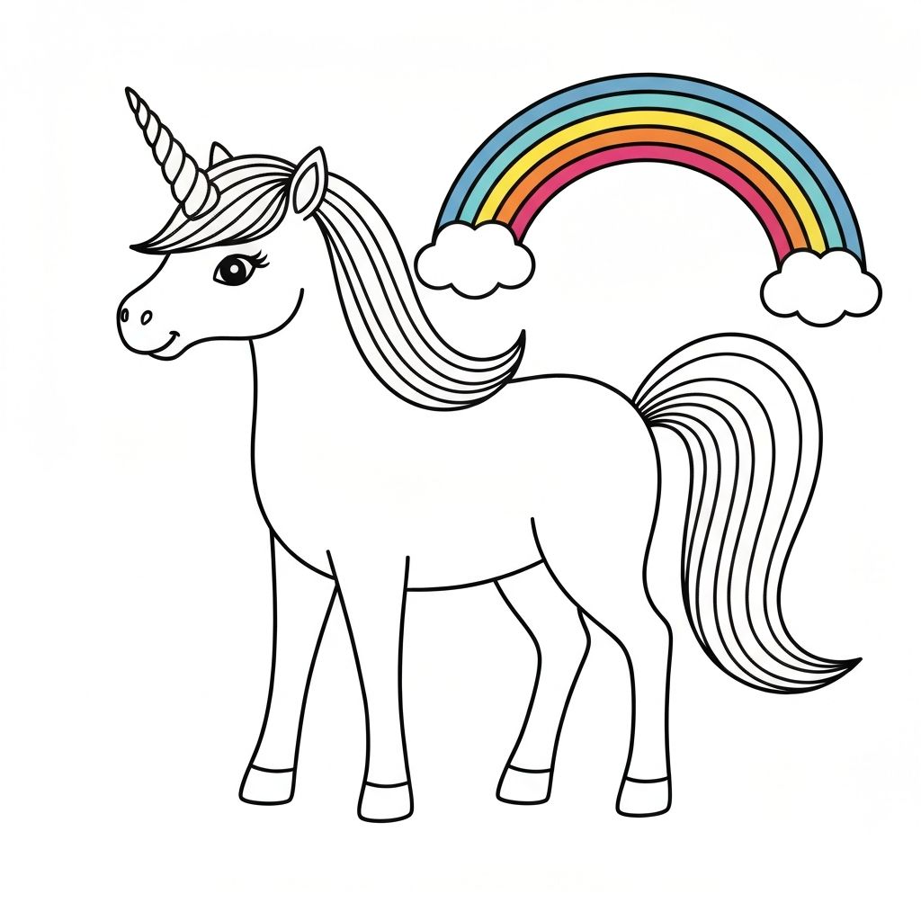 Unicorn with Rainbow