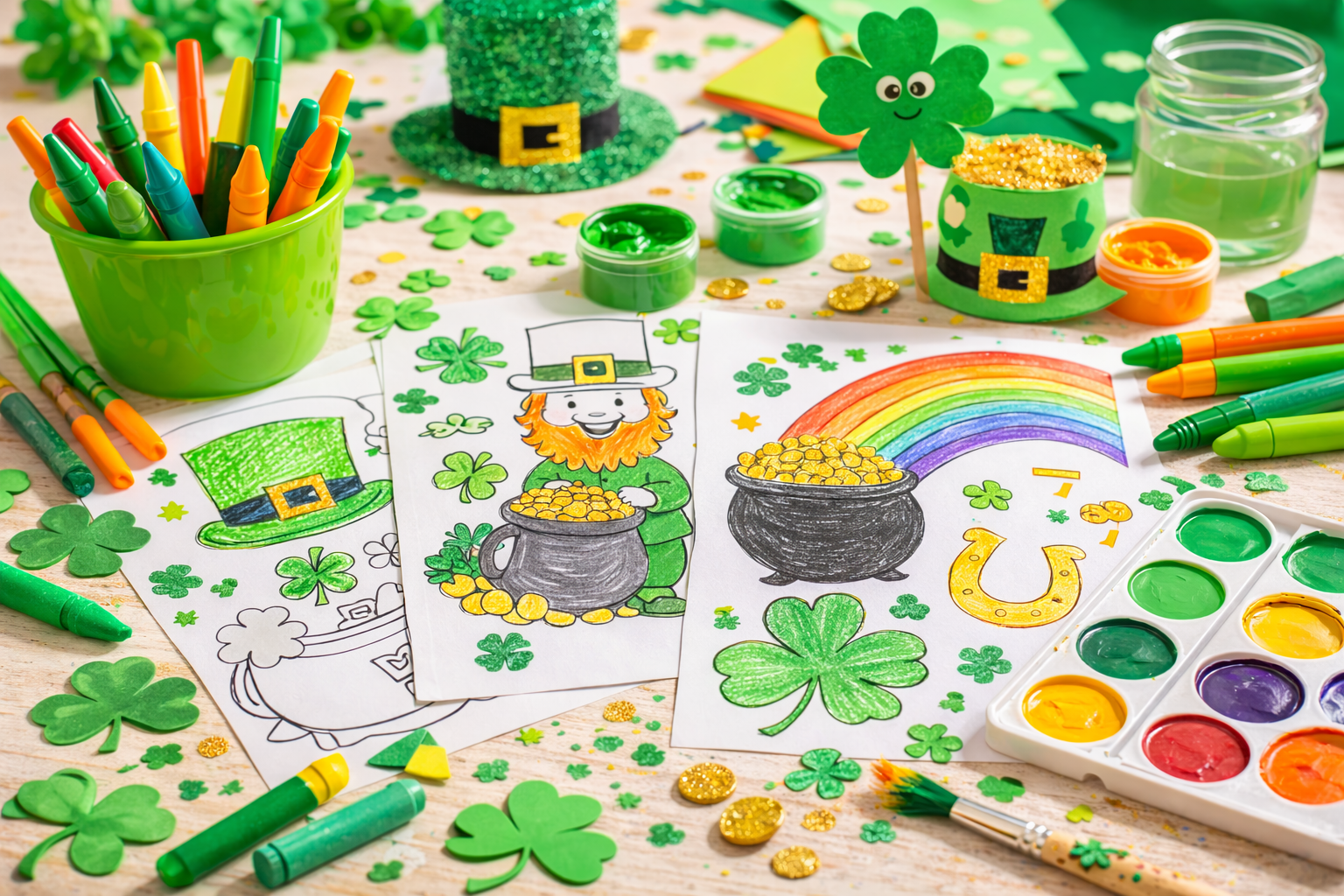 St. patrick's day coloring pages and crafts for kids