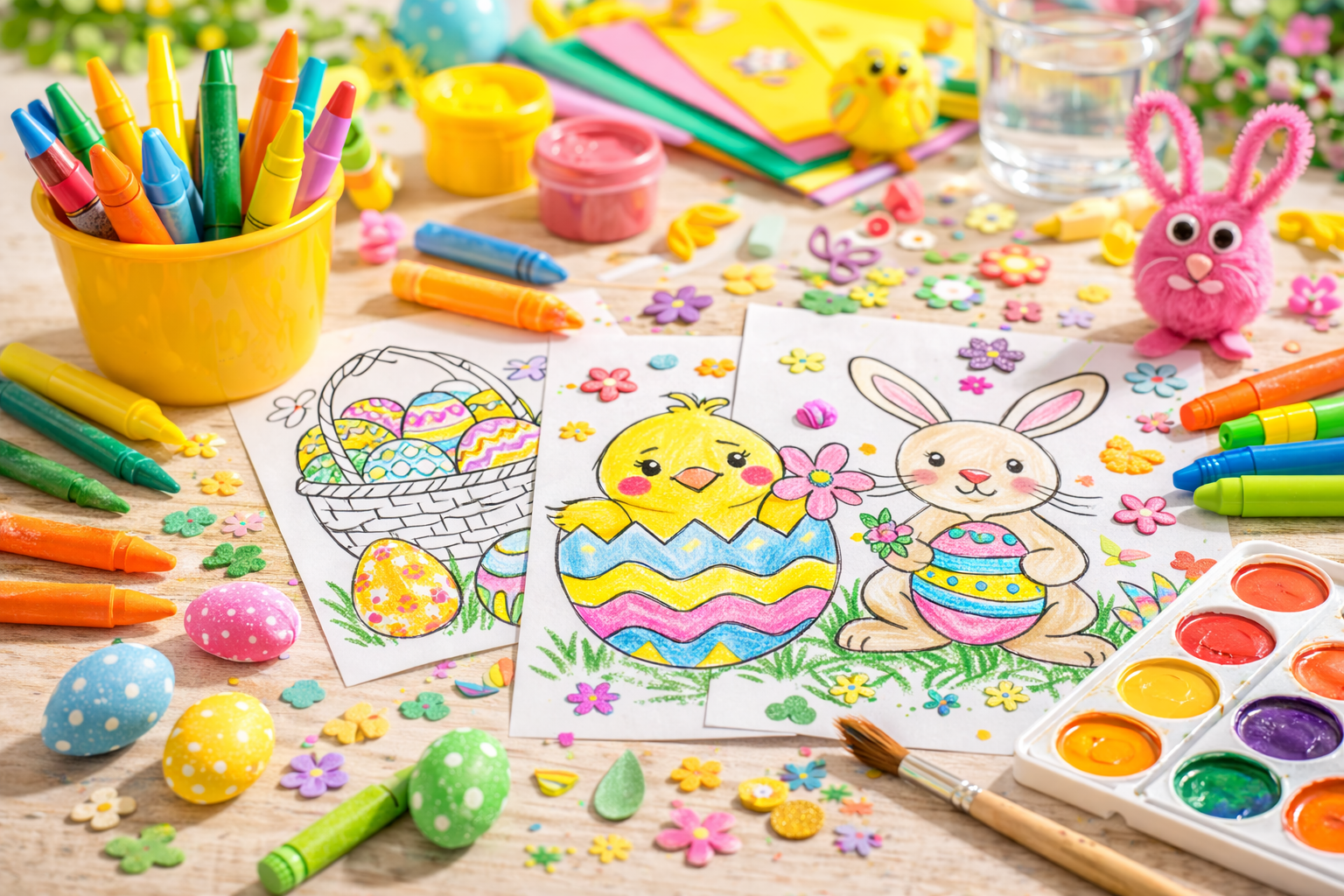 Spring coloring pages and activities for easter fun