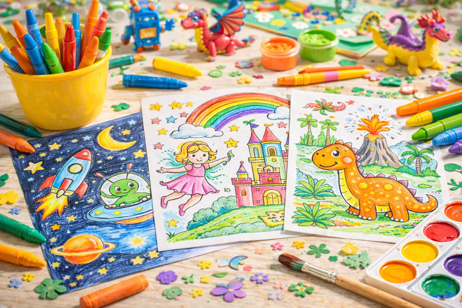 Coloring page themes that spark imagination