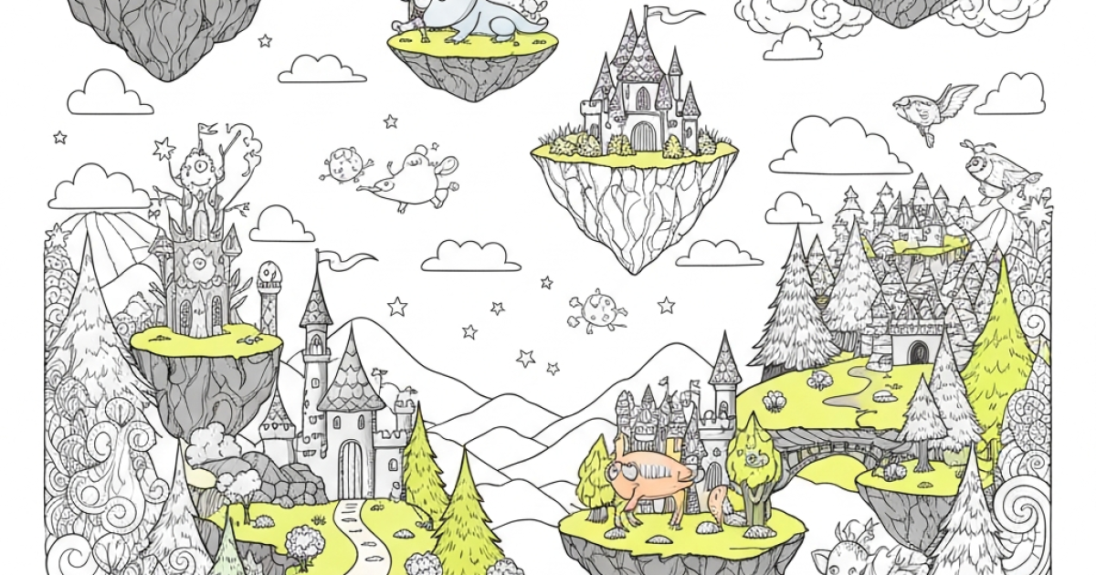 Fantasy coloring pages that boost imagination in young minds