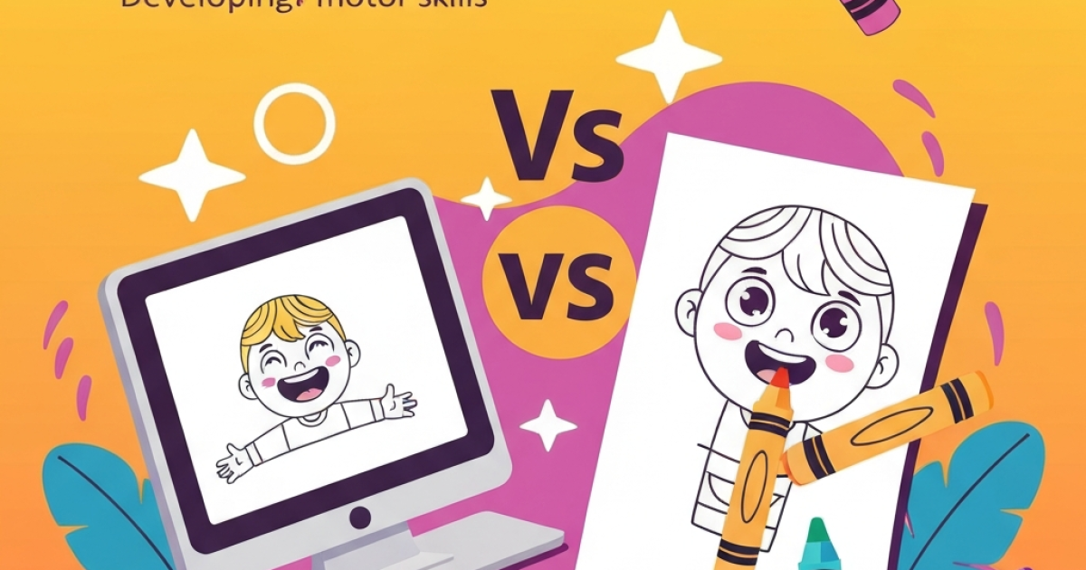 Digital vs printable coloring pages for developing fine motor skills