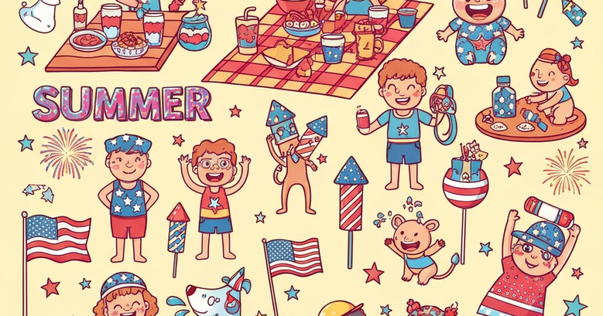 Coloring pages for summer fun and 4th of july celebrations