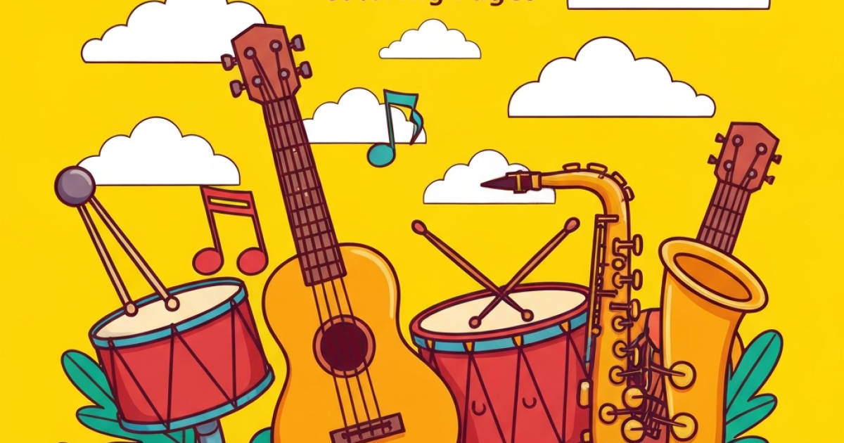 Music coloring pages to inspire your child's creativity