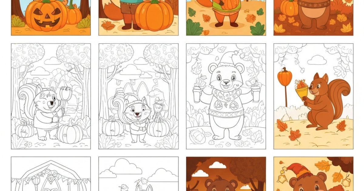 10 festive coloring pages for autumn celebrations