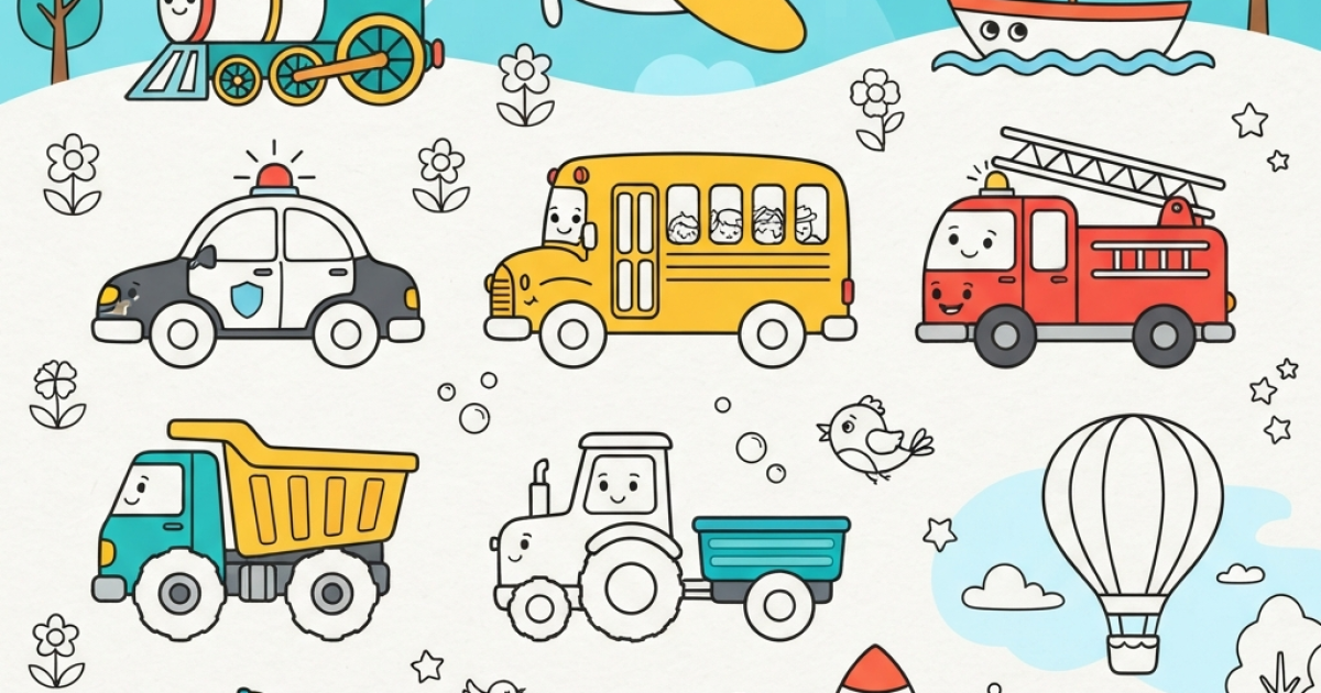 Best vehicles coloring pages for preschoolers' fun and learning