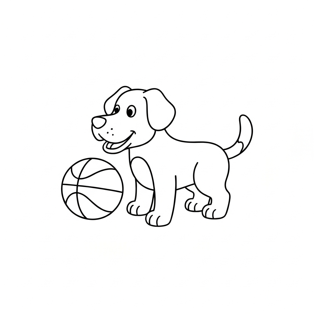 Dog Playing Basketball
