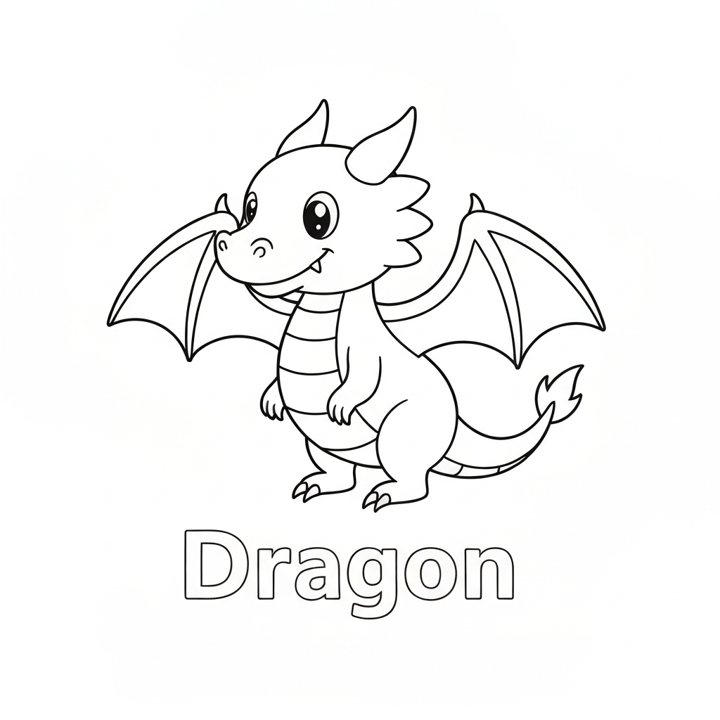 Drache zum Ausmalen