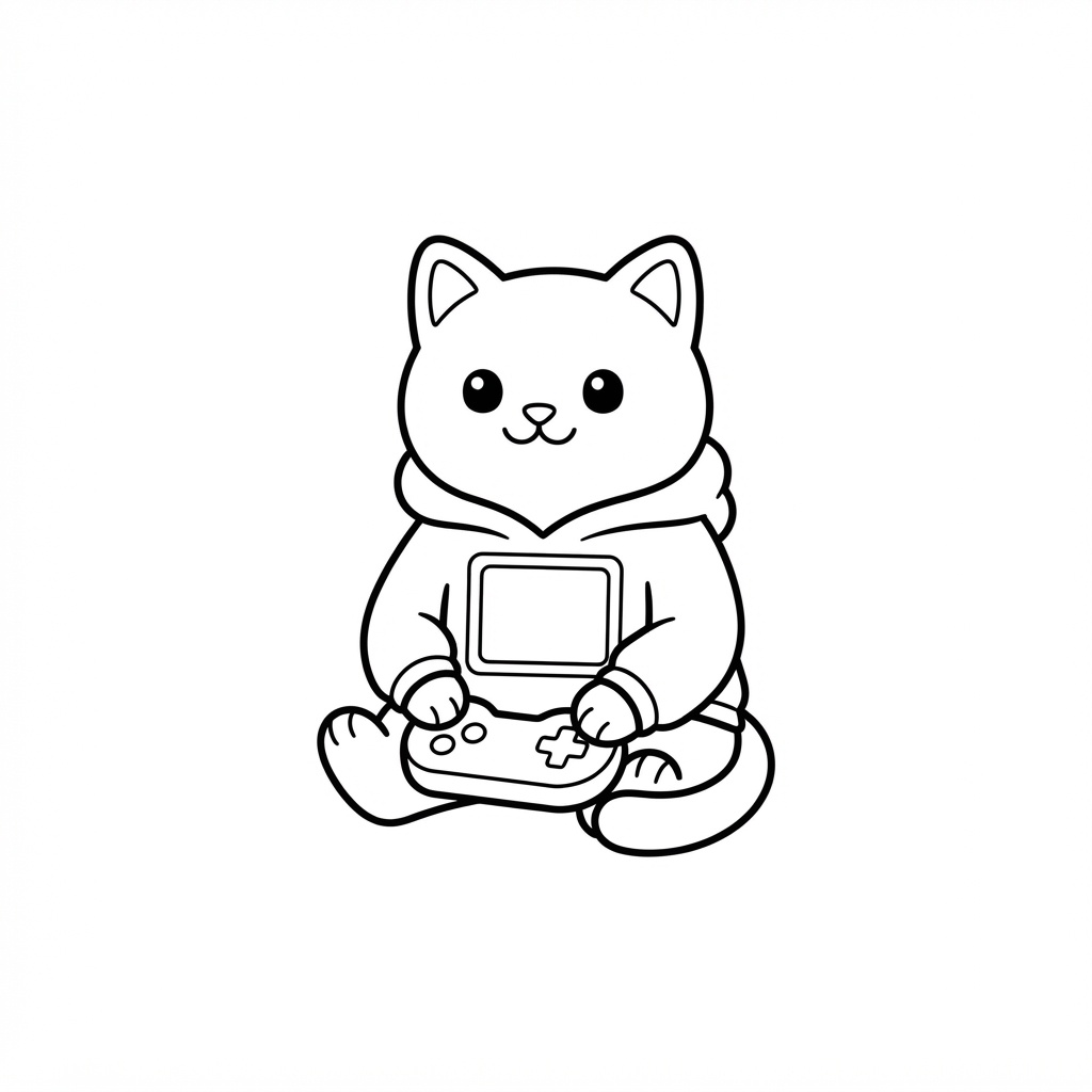 Brainrot Cat Coloring Page