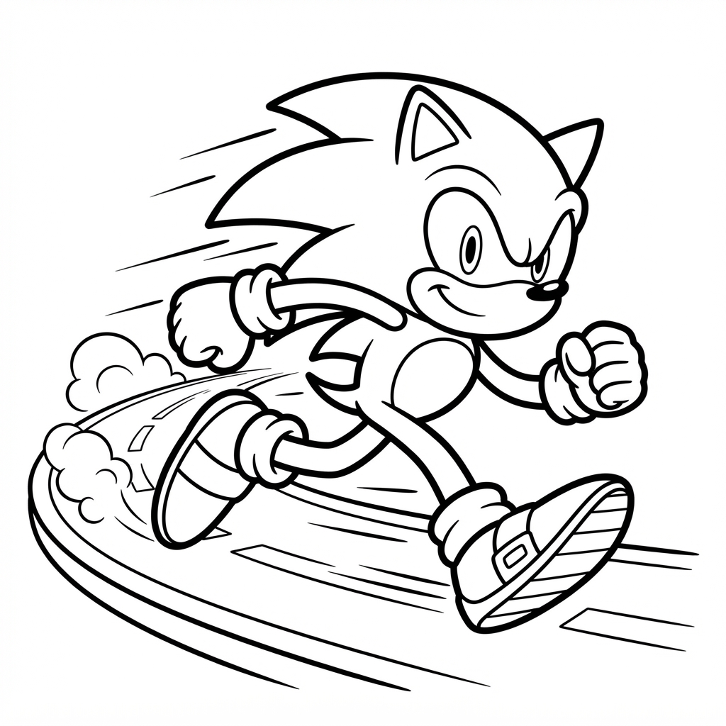Sonic Running on a Race Track