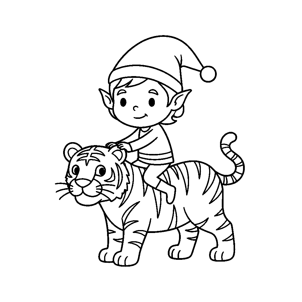 Przygodowy Elf Jeżdżący na Tygrysie