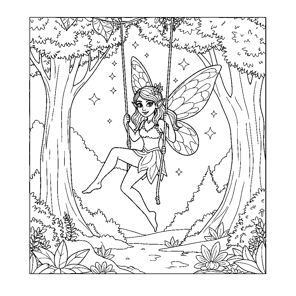 Adventurous Faerie on a Swing