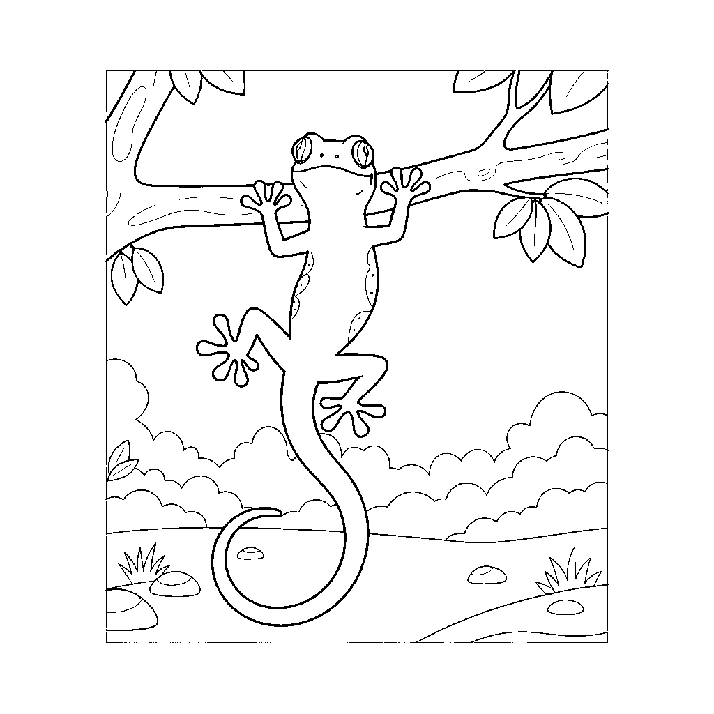 Adventurous Gecko on a Swing