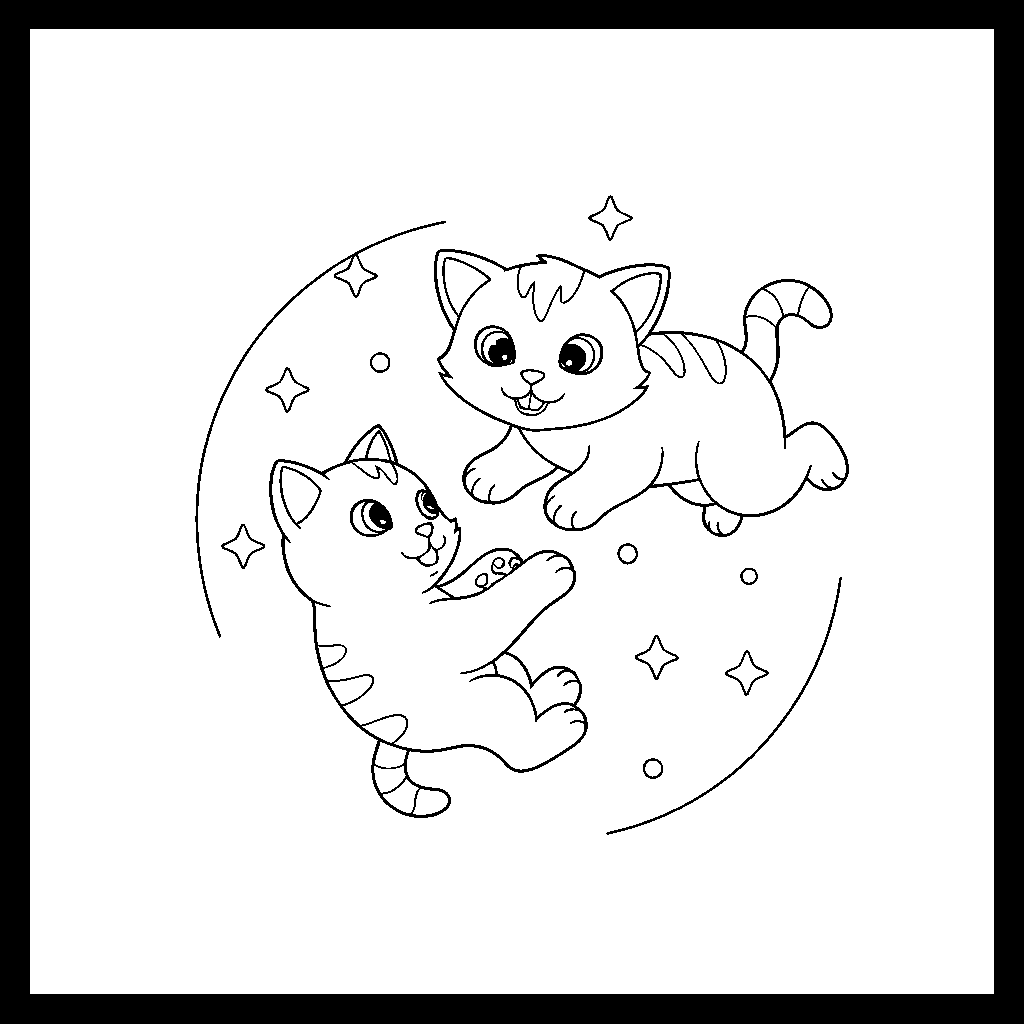 Alien Kittens Jumping Through Cosmos