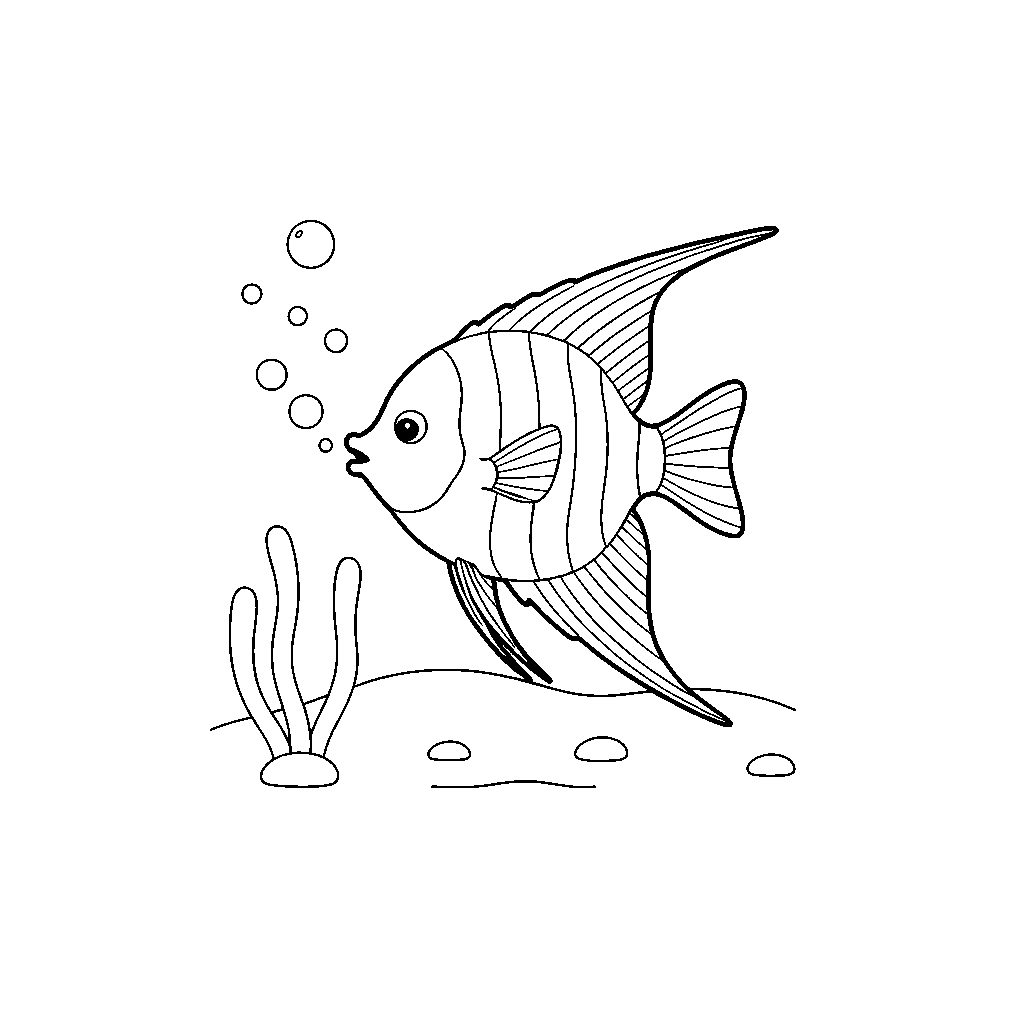 Ryba Anioł Blująca Bąbelki