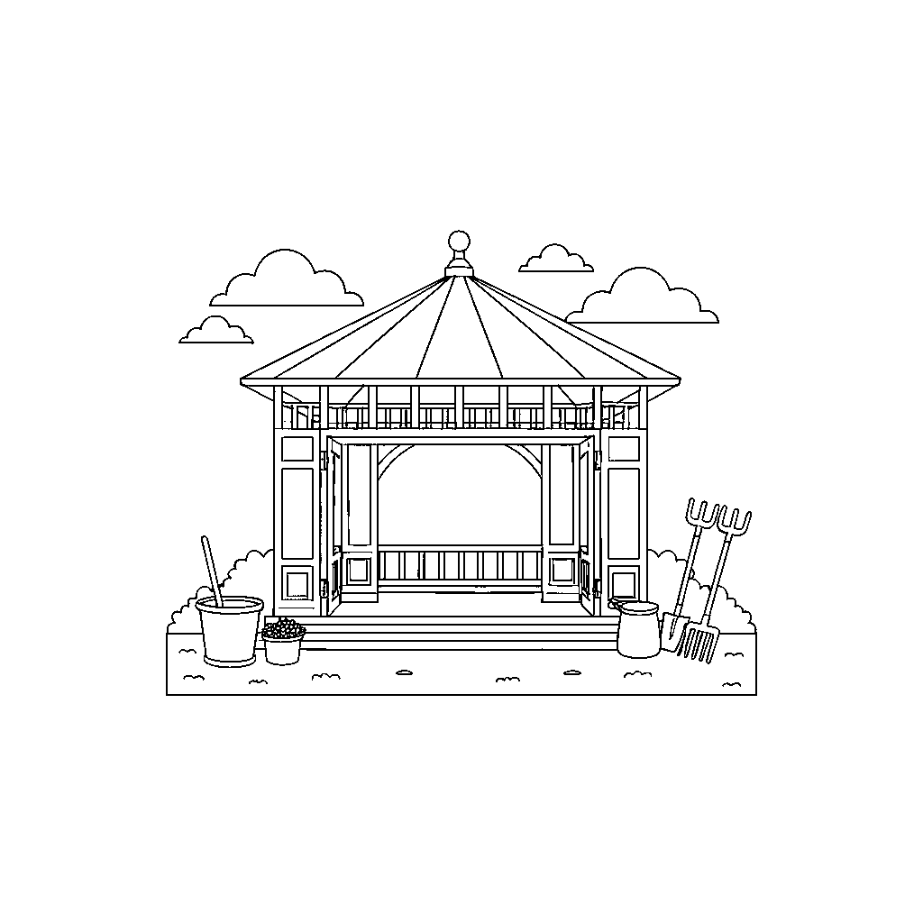 Artistic Pavilion with Garden Flow