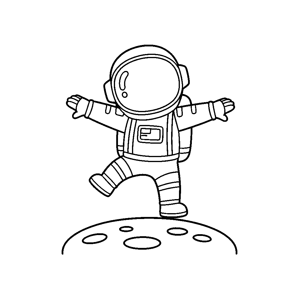 Astronaut Dancing on Moon