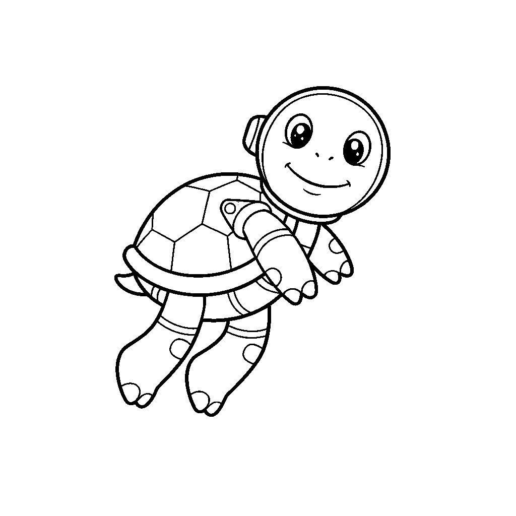 Astronaut Turtle Floating in Space