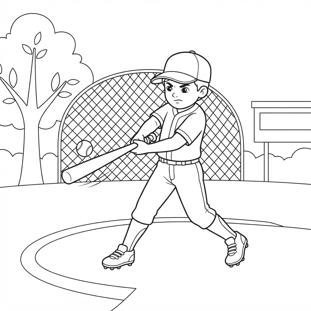 Baseball Batter Swinging a Bat