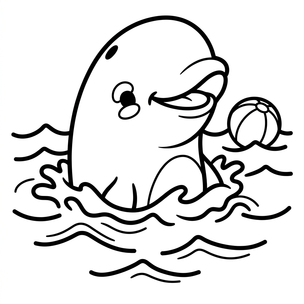 Beluga a surgir entre as ondas