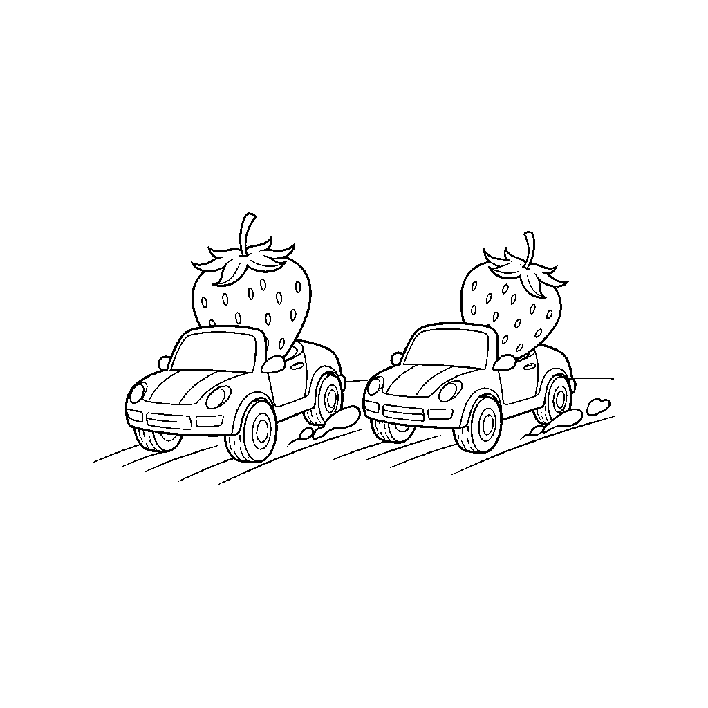 Bessenrace met Auto's