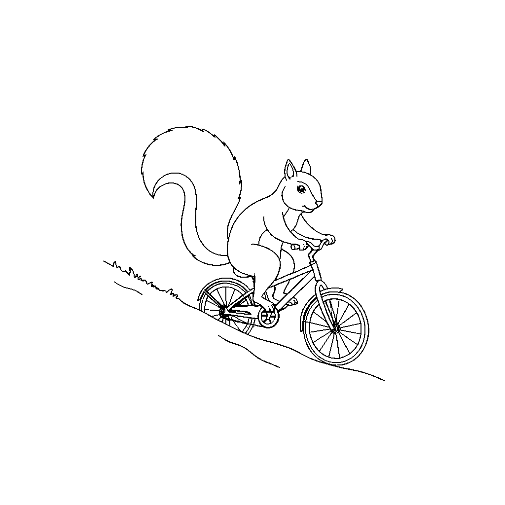 Bicycling Squirrel with a Backpack