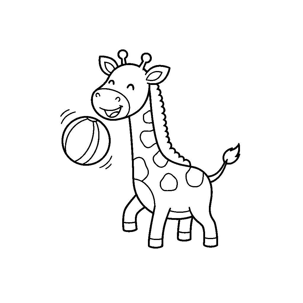 Bouncing Giraffe with a Ball