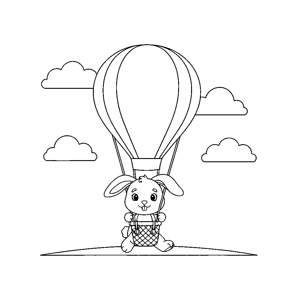 Králíček pilotující balon