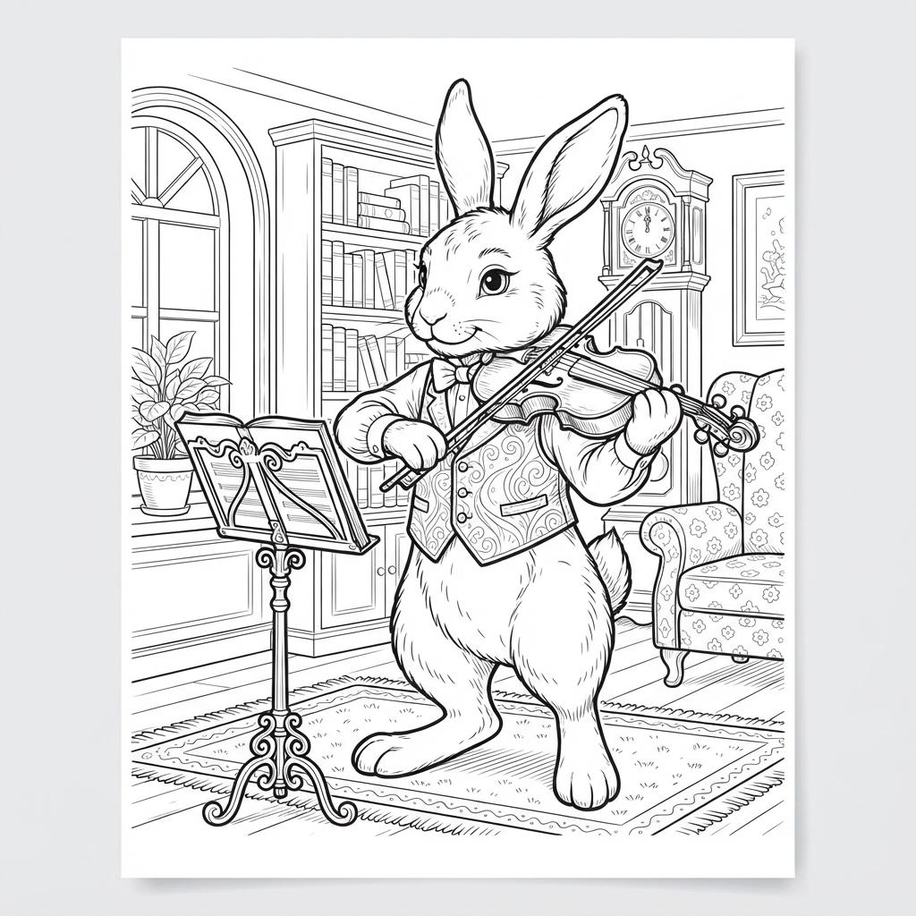 Bunny with a Giant Violin