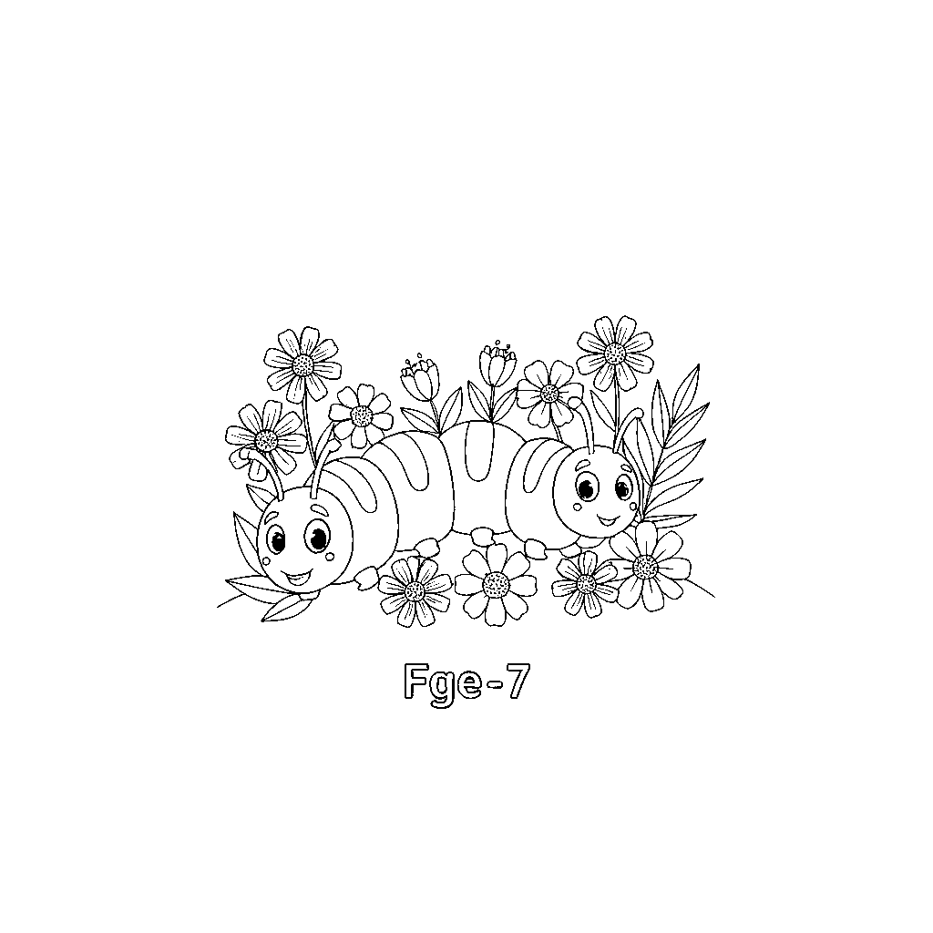 Raupe in Wildblumen Getarnt