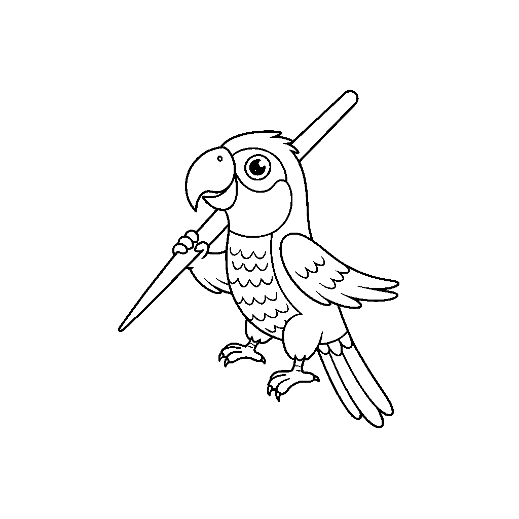 Champion Parrot with a Javelin