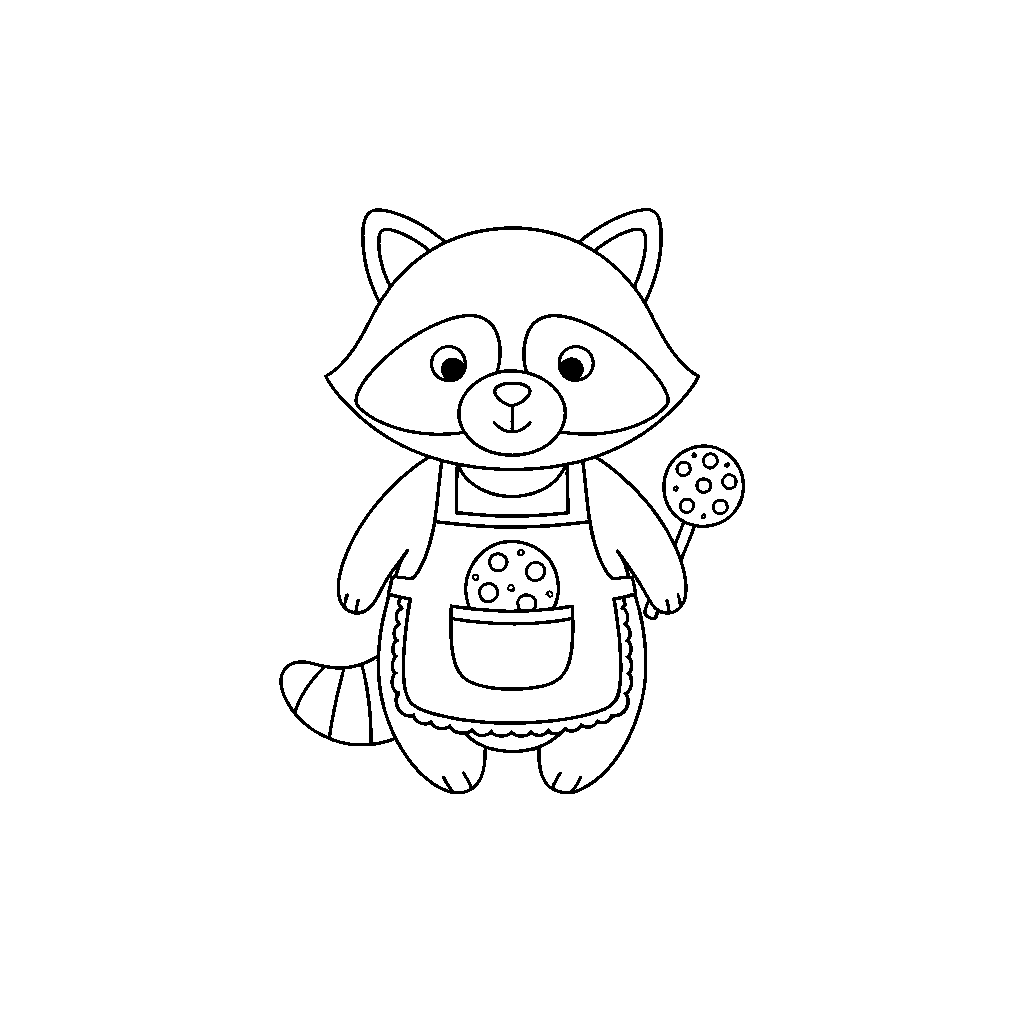 Keks Waschbär in der Küche