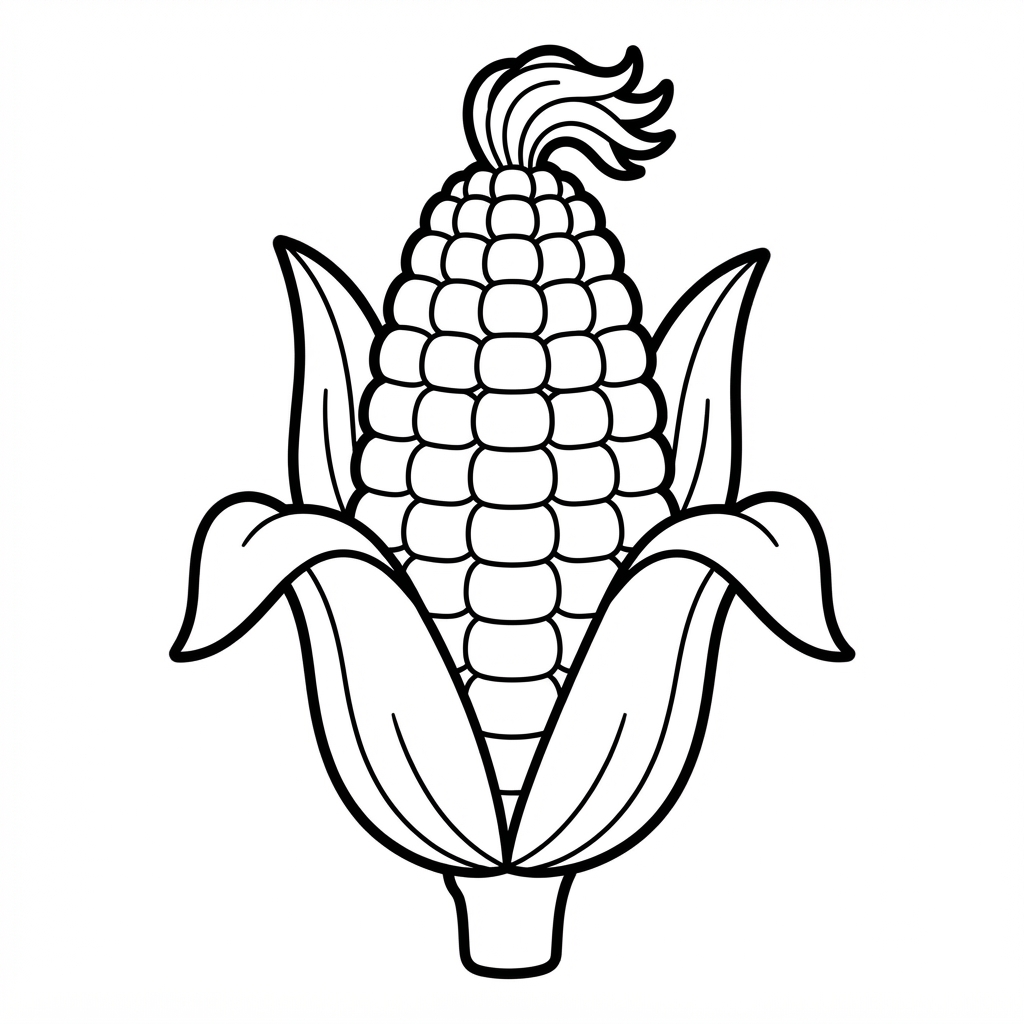 Corn Cob With Peeled-Back Husk