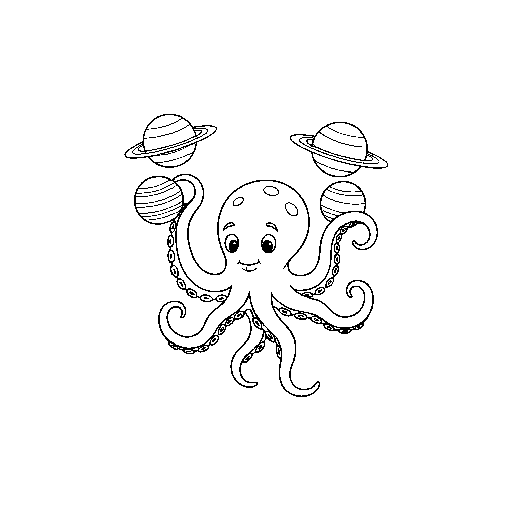 Kosmický Chobotnice, Který Žongluje Planety