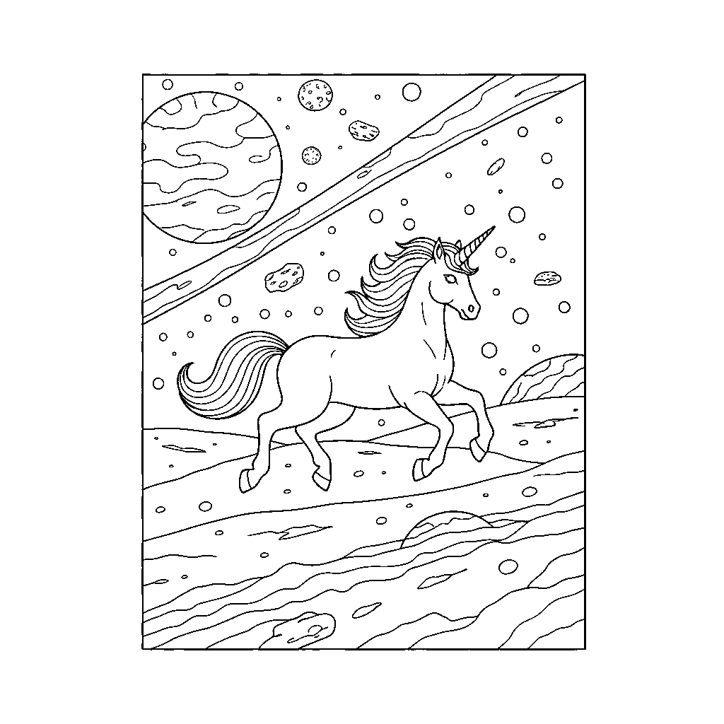 Cosmic Unicorn Chasing Shooting Stars