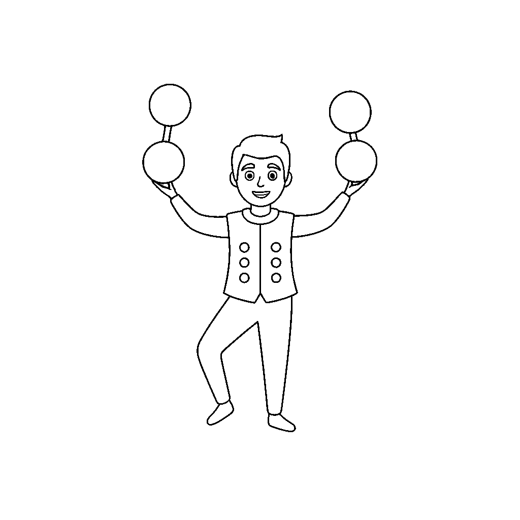 Creative Professional Juggler Performance