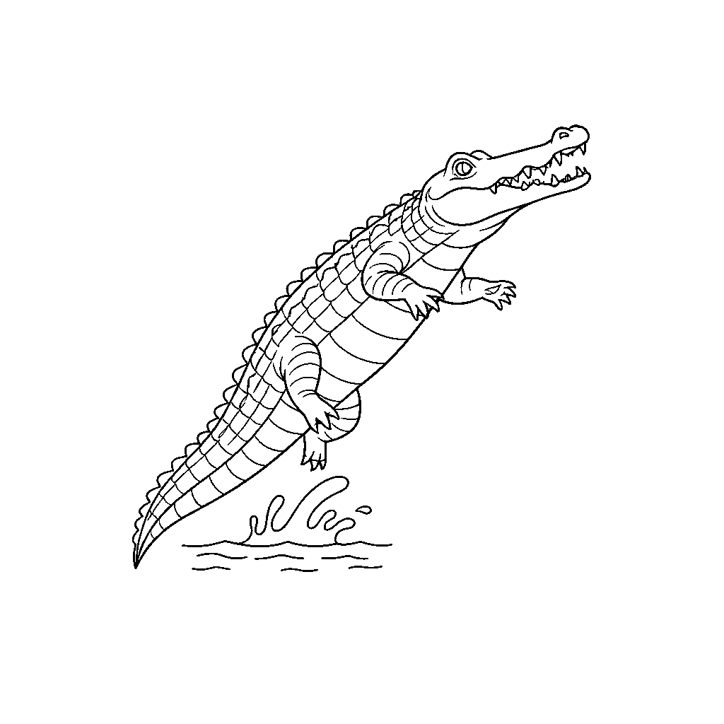 Crocodile plongeant pour un ballon de plage