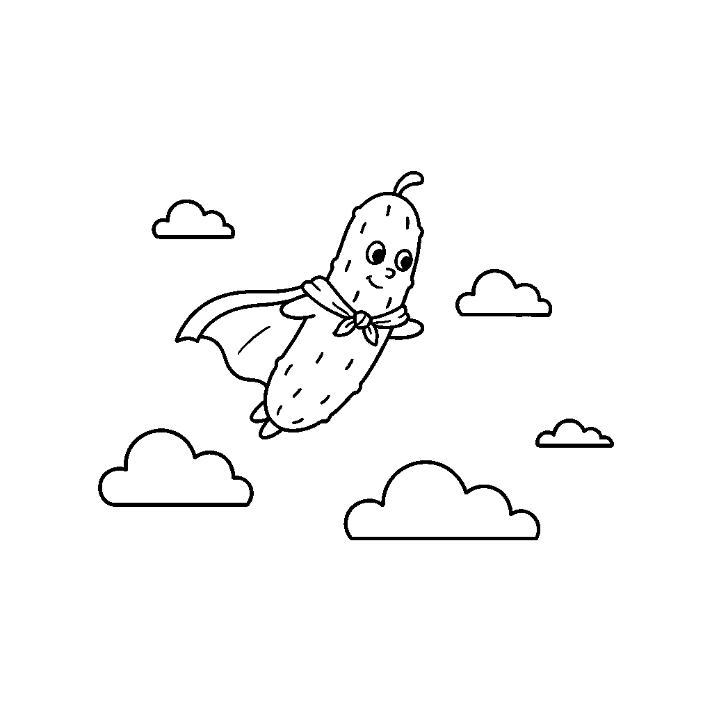 Super-herói Pepino Voando Alto