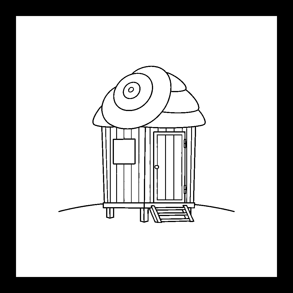 Curved Shell-shaped Beach Hut