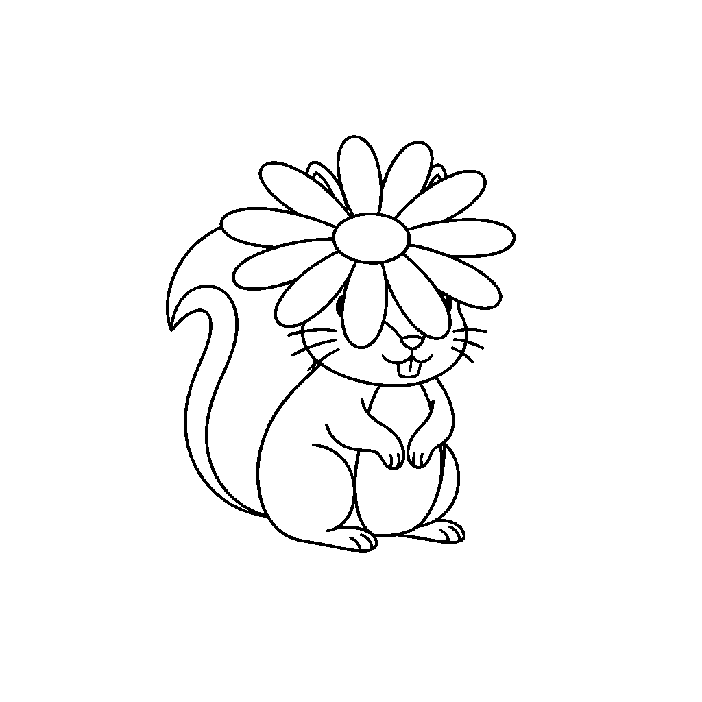Daisy Hat on a Squirrel
