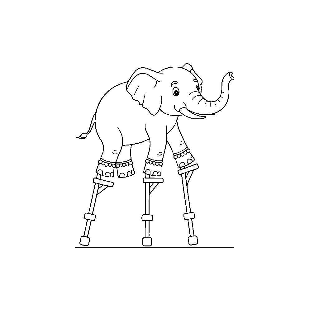 Dancing Elephant on Stilts