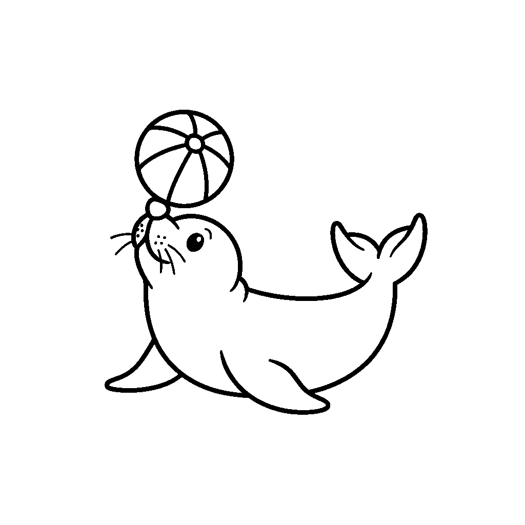 Foca Valiente Equilibrando una Pelota