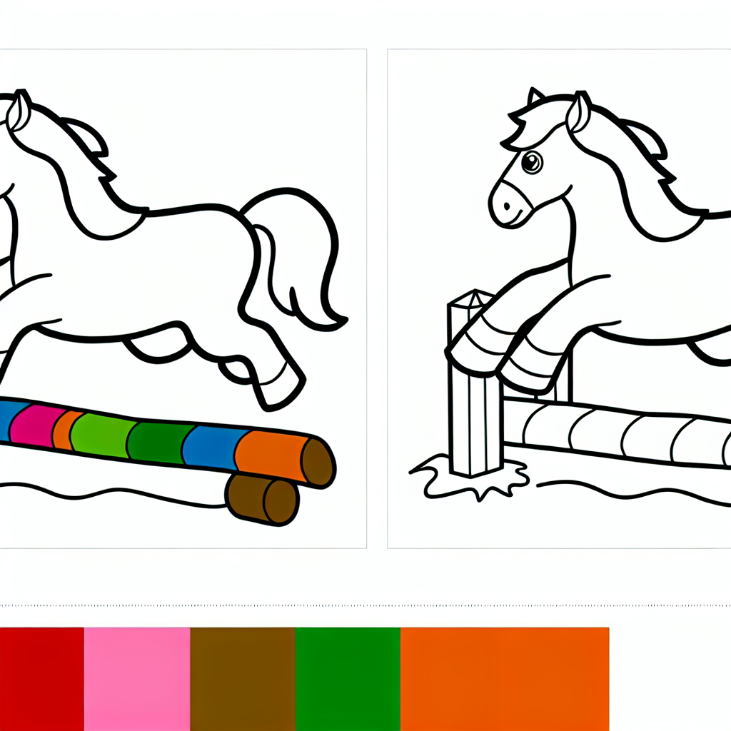 Determined Equestrian Jumping Hurdle