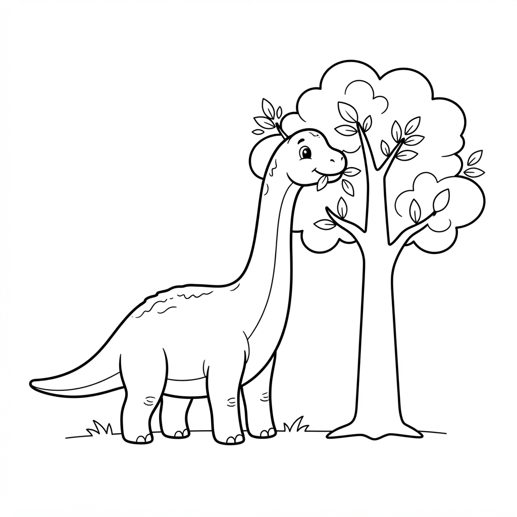 Dino Paissant sur de l'Herbe Verte