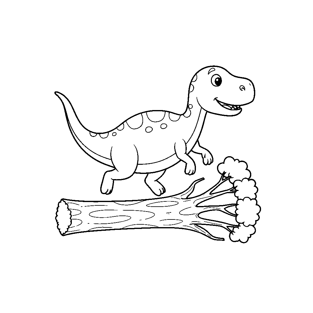 Dino Przeskakujący przez Pniak