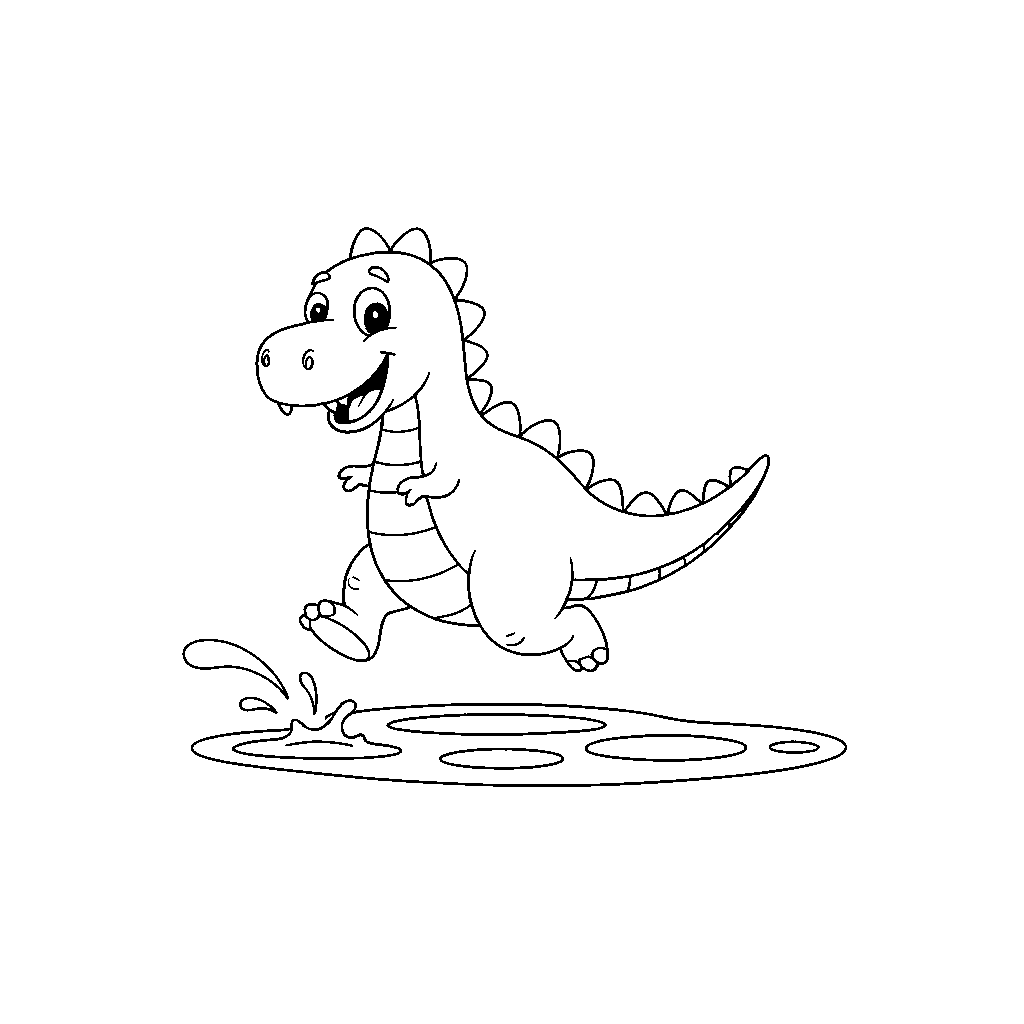 Dino Pluskający w Kałuży