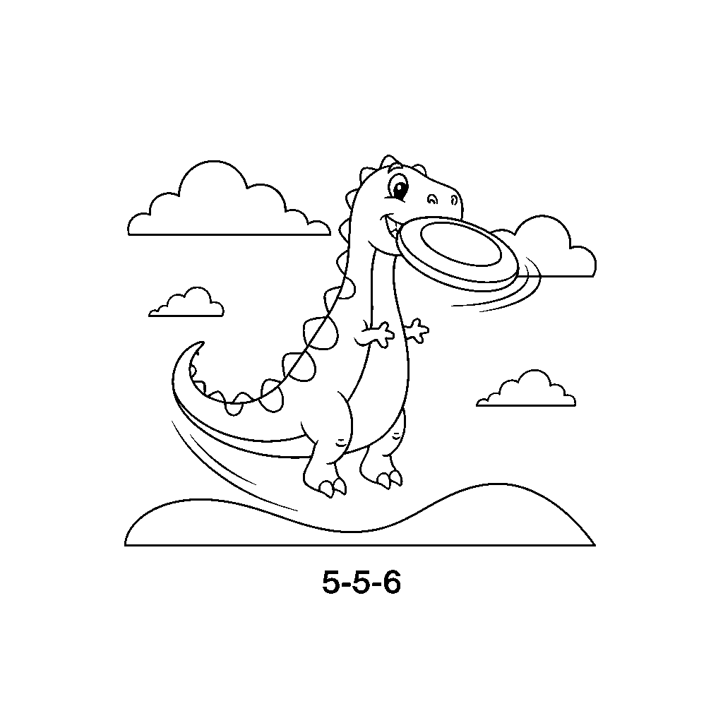 Dino Wirujący Kolorowym Frisbee