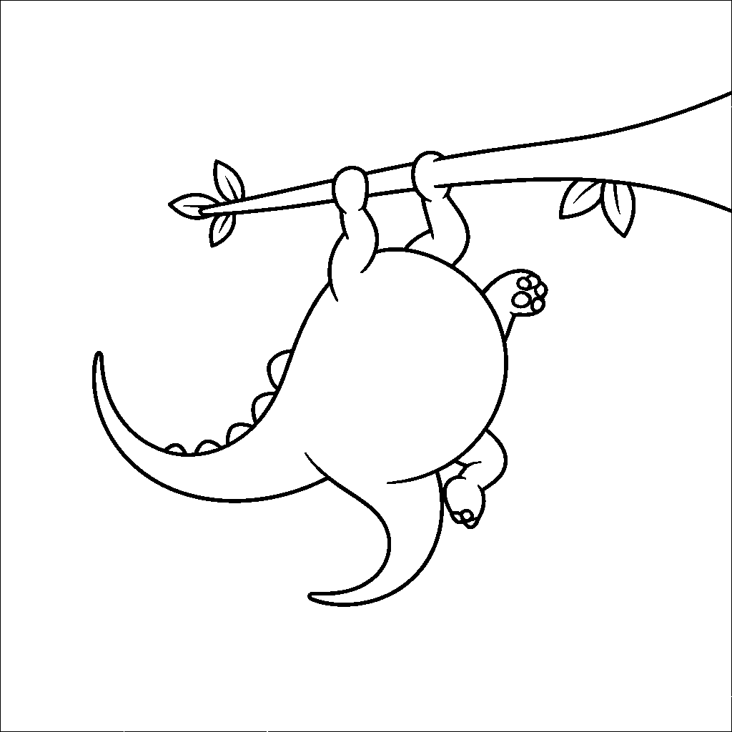 Dinosaur Swinging from a Tree