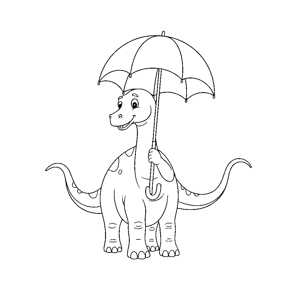 Diplodocus with a Swaying Umbrella