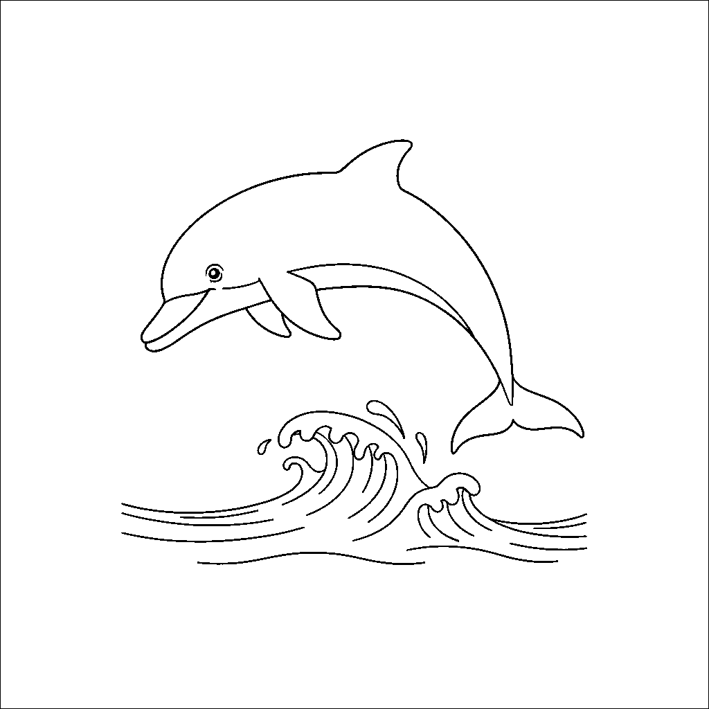 Golfinho saltando através das ondas